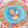 完成『かんたんかわいいぬり絵帖・お菓子のリースページ』&練り消しゴムと配色カード