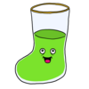 氷なしのメロンソーダ のイラスト