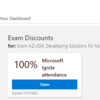 Microsoft Ignite Cloud Skills Challengeのバウチャー