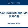 2025年8月28日(木)埋められない見方の差