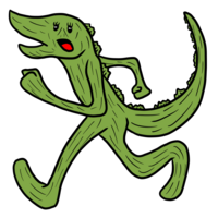 大急ぎで駆ける怪獣 のイラスト