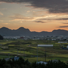 横渡りの夕景