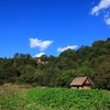 濃霧　白川郷風景