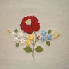 赤い花刺繍