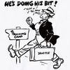 オリジナル商品です。He's Doing His Bit プリントＴシャツ