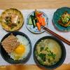 野菜味噌汁２日目。納豆卵かけごはん