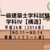 一級建築士試験 構造Ⅳ【平成26年（2014年）No.11～No.14】【鉄筋コンクリート造】