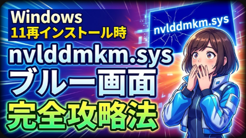 Windows11再インストール時に発生するnvlddmkm.sysブループロセスの完全攻略法