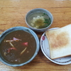 キノコカレーと豆腐の吸い物