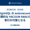 PostgreSQL の autovacuum は定期的な VACUUM ANALYZE 実行の代替となる