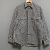 PORTER CLASSIC ROLL UP GINGHAM CHECK SHIRT / NAVY