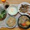シシャモ。野菜味噌汁(新規作成)。レンチン目玉焼き