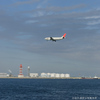 浮島町公園から飛行機を撮る