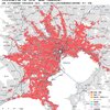 クルマ社会と電車社会の境目はどこにあるのか可視化された図。2010年国勢調査のデータより【15歳以上の男性が通勤で使う交通手段1位】で塗り分け