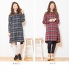 幅広い場面で着れること間違いありません。[全2色/大きいサイズ有]チェック柄フレアワンピース