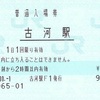 古河駅　普通入場券