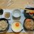 納豆卵かけごはん。セロリのぬか漬けを取り出す。とん汁(5日目)