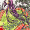 「萩姫」色鉛筆＆鉛筆オリジナル平安イラスト：平安姫の髪の長さ