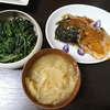 さば味噌、春菊ゴマ和え、味噌汁
