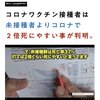 コロナワクチン接種者は未接種者よりコロナで2倍死にやすい