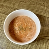 「トマトポタージュの素とサバ水煮缶のポリッジ（オートミール粥）」の作り方