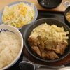 松屋　岡山駅前店＠牛リブロースのカットステーキ定食