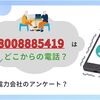 【会社名不明】08008885419の詳細情報。電気料金調査センターや電力会社を名乗る自動音声アンケート