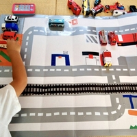 道路マップを手作り 100均の材料でるくれてトミカで遊べるロードマップ Gu Gu Life