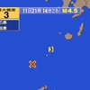 夜だるま地震情報／最大震度3トカラ列島近海