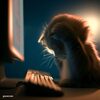 Bingが作ってくれた「PCお手上げ状態の猫」の画像
