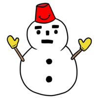 かわいい雪だるま のイラスト