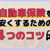 【固定費の削減】自動車保険の必要性と安くするコツ４選！