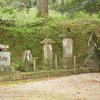 厳島神社の境内にまつられる四基の庚申塔群　福岡県飯塚市鹿毛馬