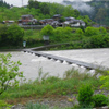 沈下する四万十川の沈下橋‥