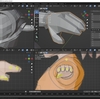 SDキャラクターの3Dモデルを作成する その１６（指のモデリング）