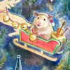 水彩画「赤鼻のトナカイ」