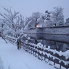 きざし010.雪景色、バスの外の朝日