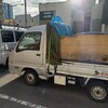 今朝は、会社の駐車場で、別の現場に入る