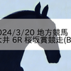 2024/3/20 地方競馬 大井競馬 6R 桜坂賞競走(B3)

