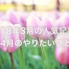 2018年3月の人気記事とふりかえり。4月の計画