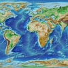 ETOPO1で地球全体の高度段彩図と陰影起伏図から、陰影段彩図を作成してみる