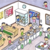 新作です🍚少年食堂で食事する少年たち👦🧒👦🧒🍚🍛🍜🍵