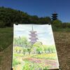 シルエット　描けば初夏の　五重塔　　岡山県総社市　備中国分寺