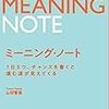 【366冊読書 #26】『ミーニング・ノート １日３つ、チャンスを書くと進む道が見えてくる  』山田智恵