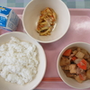 今日の給食は，豚肉と桜島大根の煮物です。