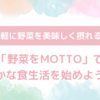 「野菜をMOTTO」で手軽に野菜を摂取！豊かな食生活をはじめよう