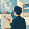 浜田雅功が初個展「空を横切る飛行雲」で描いた“記憶に残る表現”とは
