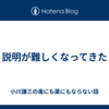 説明が難しくなってきた
