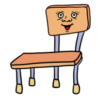 学校の椅子のかわいいイラスト