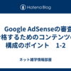 ⑥　Google AdSenseの審査に合格するためのコンテンツの構成のポイント　1-2